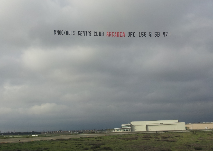 Race Track Aerial Advertising in and near San Fransisco California